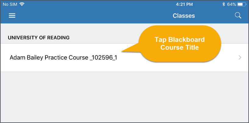 Tap for Blackboard courses