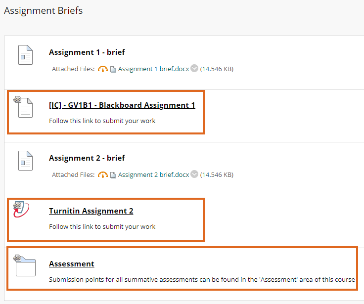 Course Link examples