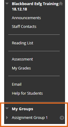 My Groups - student view