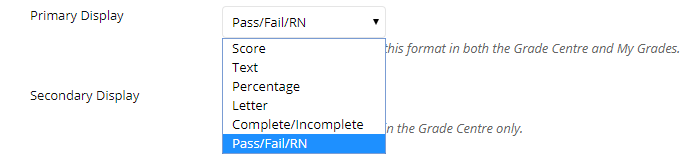 Pass-Fail-RN Grading Schema