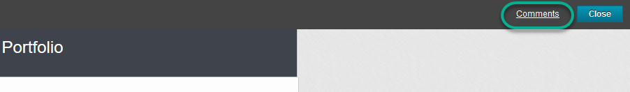 Open portfolio highlighting how to add comments