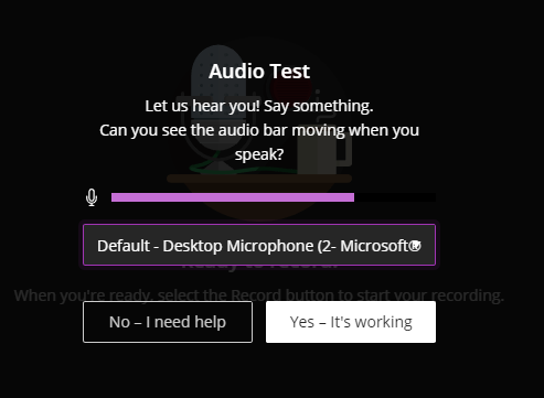 Insert Recording audio test