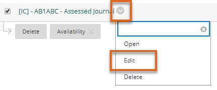 Screenshot showing how to edit Journal settings