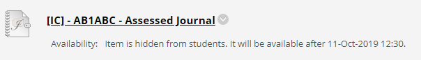 Blackboard Journal - hidden from students