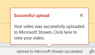 Powerpoint - video uploaded to Stream