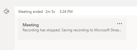 Teams meeting ended - recording being uploaded