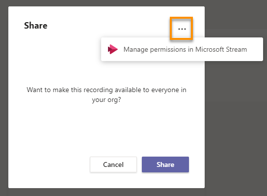 Teams meeting recorded - manage permissions