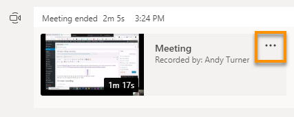Teams meeting recorded - options
