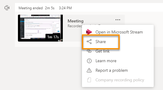 MS Teams: Share a Recording Using MS Stream - Blackboard Help for Staff