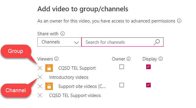 Stream video shared with multiple Channels