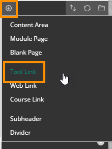 Add Tool link to course menu