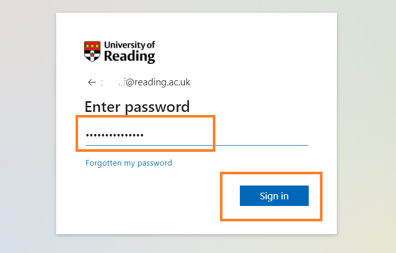 Enter your password - snapshot