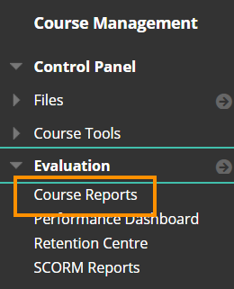 Control Panel - Course Reports