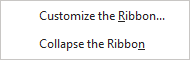 Customize the Ribbon, Collapse the Ribbon options