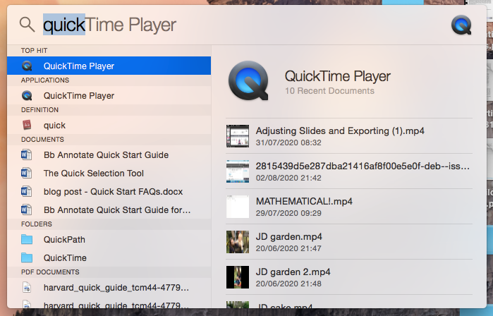 dictation on mac quicktime