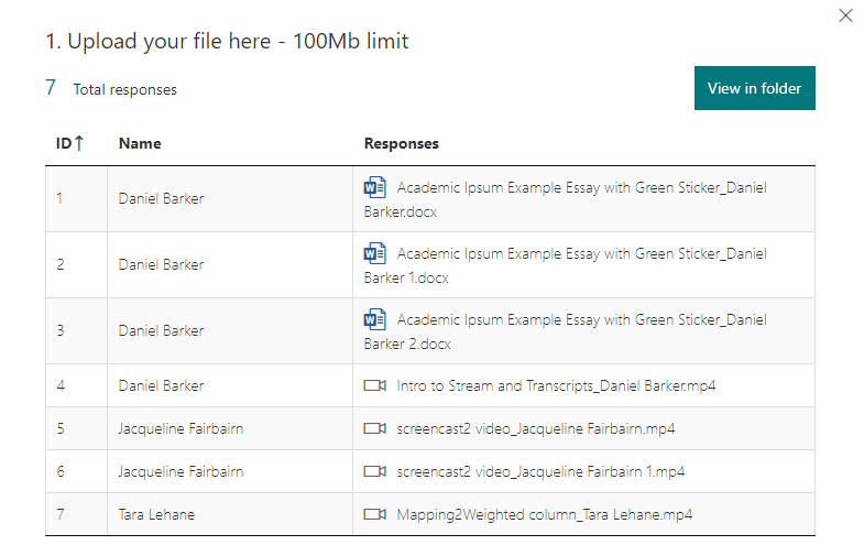 Open files submitted to a Form