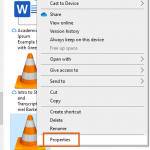 Windows Explorer - view file Properties