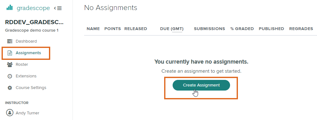 Create Gradescope assignment