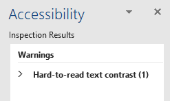 accessibility checker in word highlights insufficient contrast