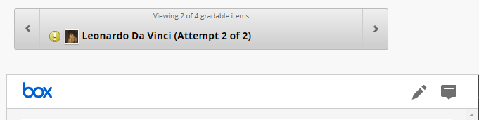 Screenshot of the Box marking interface in Blackboard