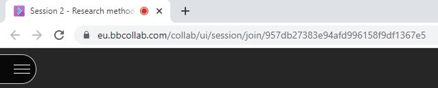 screenshot showing Collaborate URL in browser bar
