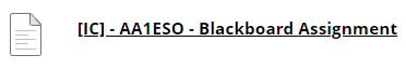 Screenshot showing a Blackboard assignment