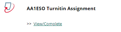 Screenshot showing a Turnitin assignment