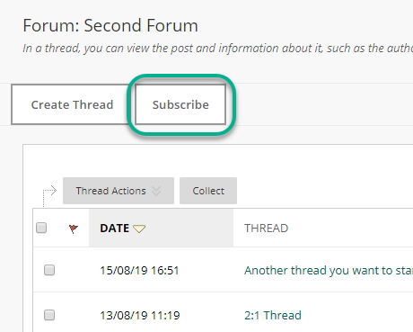 Highlighting the Subscribe button within a forum area