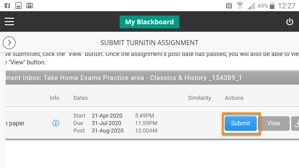 how to submit an assignment on turnitin