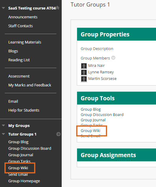 Ways of accessing a Group Wiki