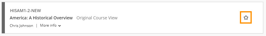 Click the star icon to add a course to your Favourites