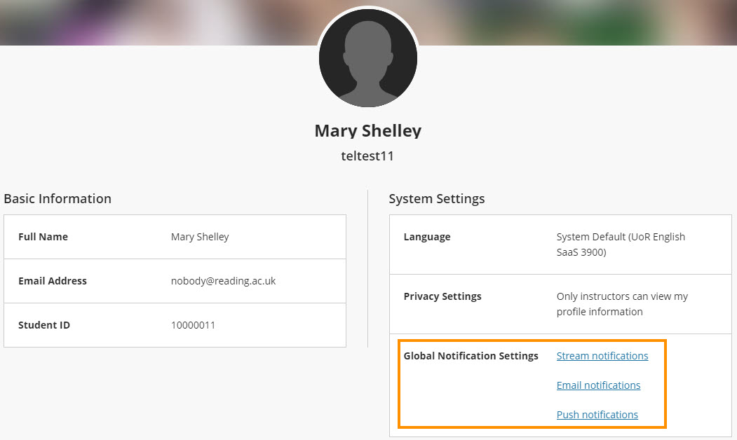 Edit the global navigation settings from your Profile page