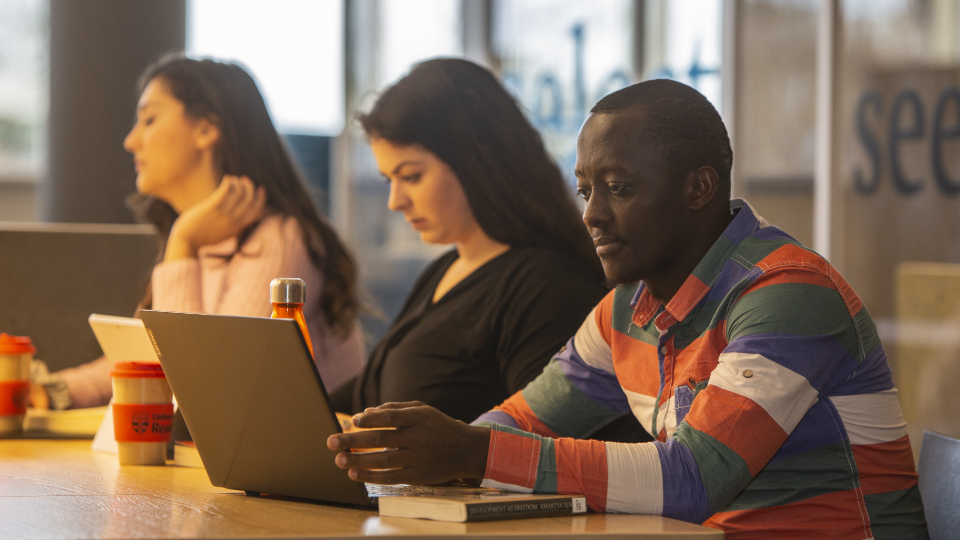 Students in the library