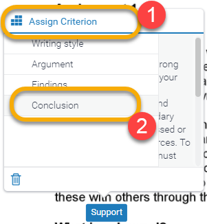 Assign Criteria Window