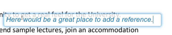 Inline comment on page