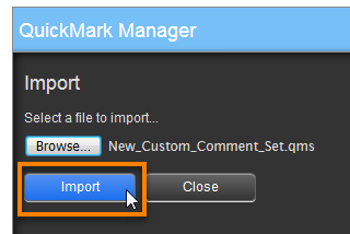 QuickMark Manager Import