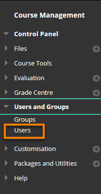 Control Panel, Users and Groups, selecting users