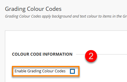 Enable Colour coding de-selected