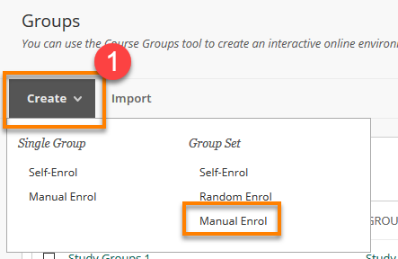 Multiple Manual enrol group create menu