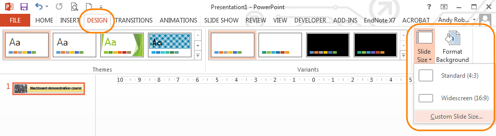 Customising your banner in powerpoint