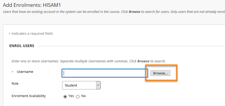 showing the browse button on the username box