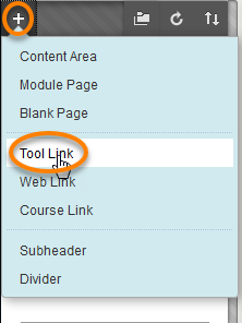 Adding a tool link in the menu area
