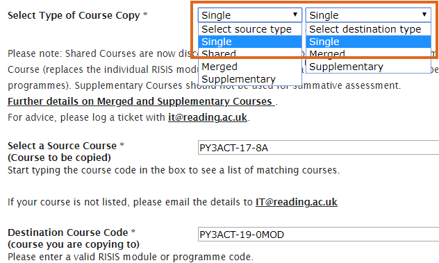 Single-Single course copy