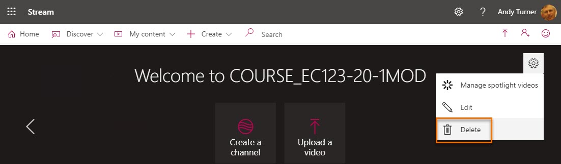 Screenshot of the option to delete a Stream Group - do not ever press this