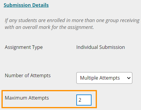 Blackboard assignment - increase number of attempts