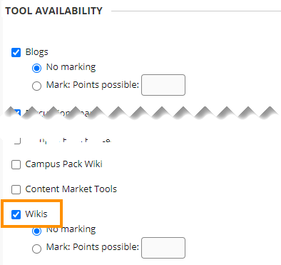Enable wiki when setting up a course Group