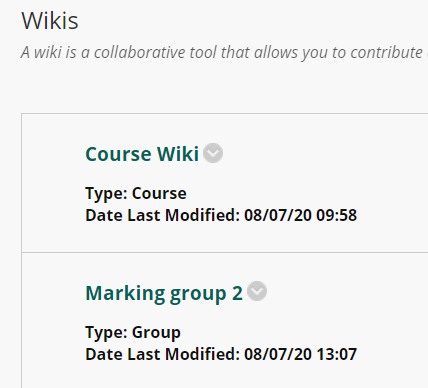 Wikis - Student view