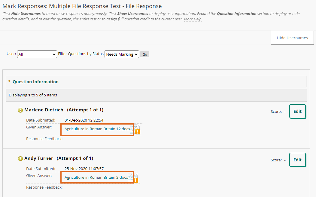 Download files from File Response question - marking by question