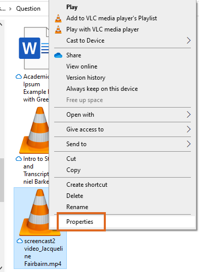 Windows Explorer - view file Properties