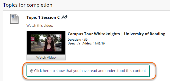 student view of review status button - clicking it will trigger the Achievement badge